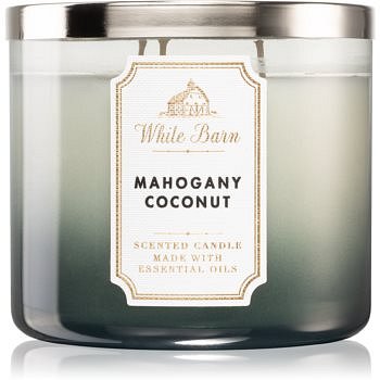 Bath & Body Works White Barn Mahogany Coconut vonná svíčka 411 g