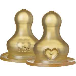 BIBS Baby Glass Bottle Rubber Nipple savička na láhev Fast Flow 2 ks