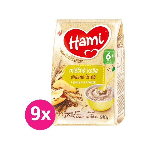 9 X Hami Mlecna Kase Ovesno Zitna S Jablkem A Hruskou 210 G 6 Od 600 Kc Srovnani Cen Leano Cz