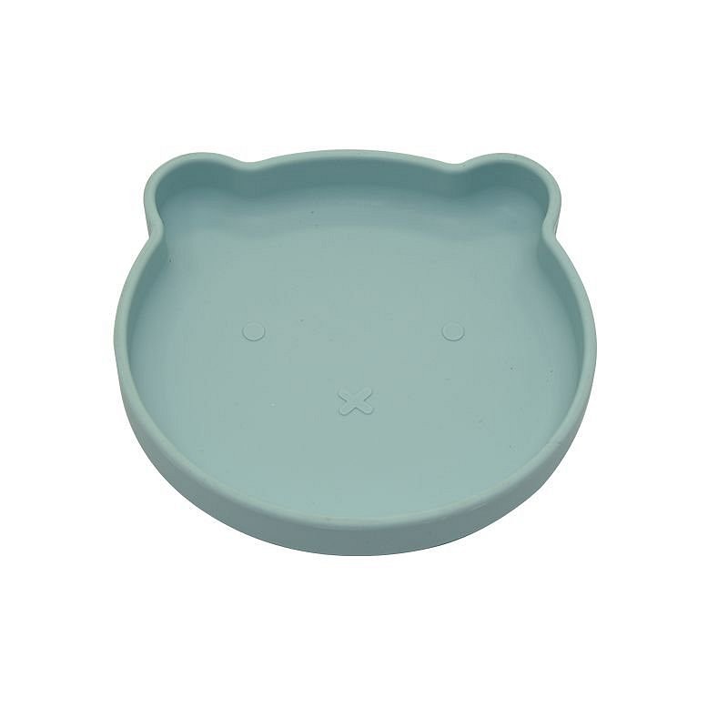 Bo Jungle Silikonový talíř s přísavkou Bear Pastel Blue