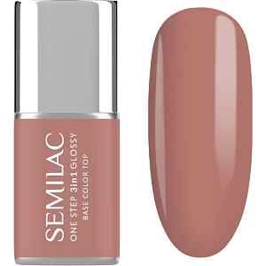 Semilac One Step 3in1 Glossy gelový lak na nehty odstín 235 Peach Beige 7 ml