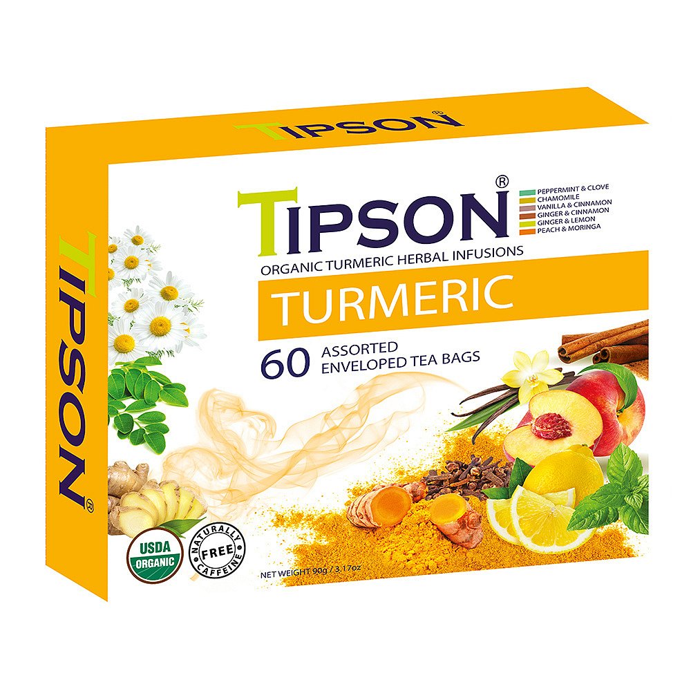 TIPSON Turmeric Assorted bylinné čaje 60 sáčků BIO