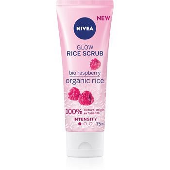 Nivea Rice Scrub Raspberry rozjasňující peeling pro citlivou pleť 75 ml