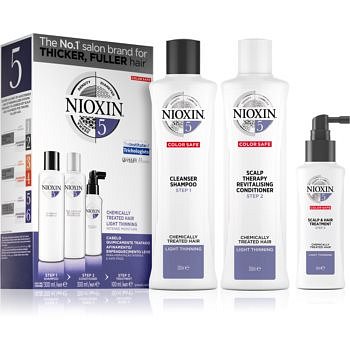 Nioxin System 5 kosmetická sada (pro mírné řídnutí normálních až silných, přírodních i chemicky ošetřených vlasů) unisex unisex