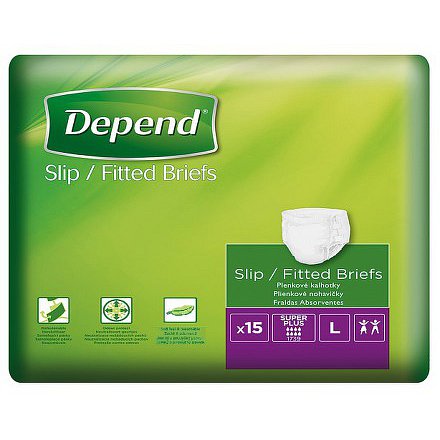 Depend plenkové kalhotky Slip Super Plus L 15ks