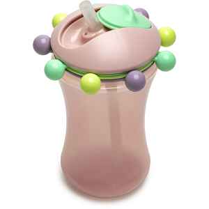 Melii Abacus Straw Sippy Cup hrnek s brčkem Pink 1 ks