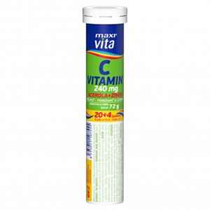 Maxi Vita Vitamin C+acerola+zinek Tbl.eff.20+4