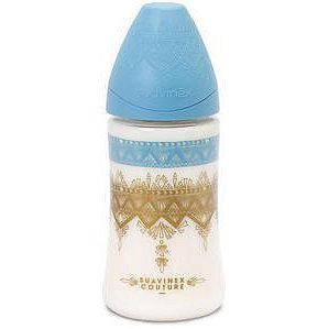 SUAVINEX Láhev PREMIUM COUTURE 2018 270 ml silikon - Světle modrá