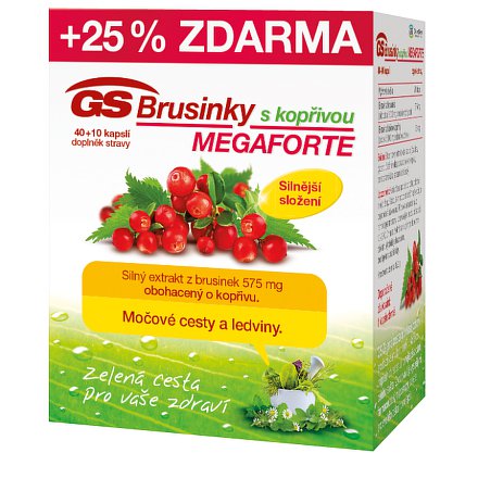 GS Brusinky Megaforte s kopřivou cps. 40+10