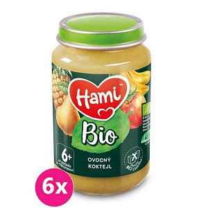 6x HAMI BIO Ovocný příkrm Ovocný koktejl 190 g, 6+