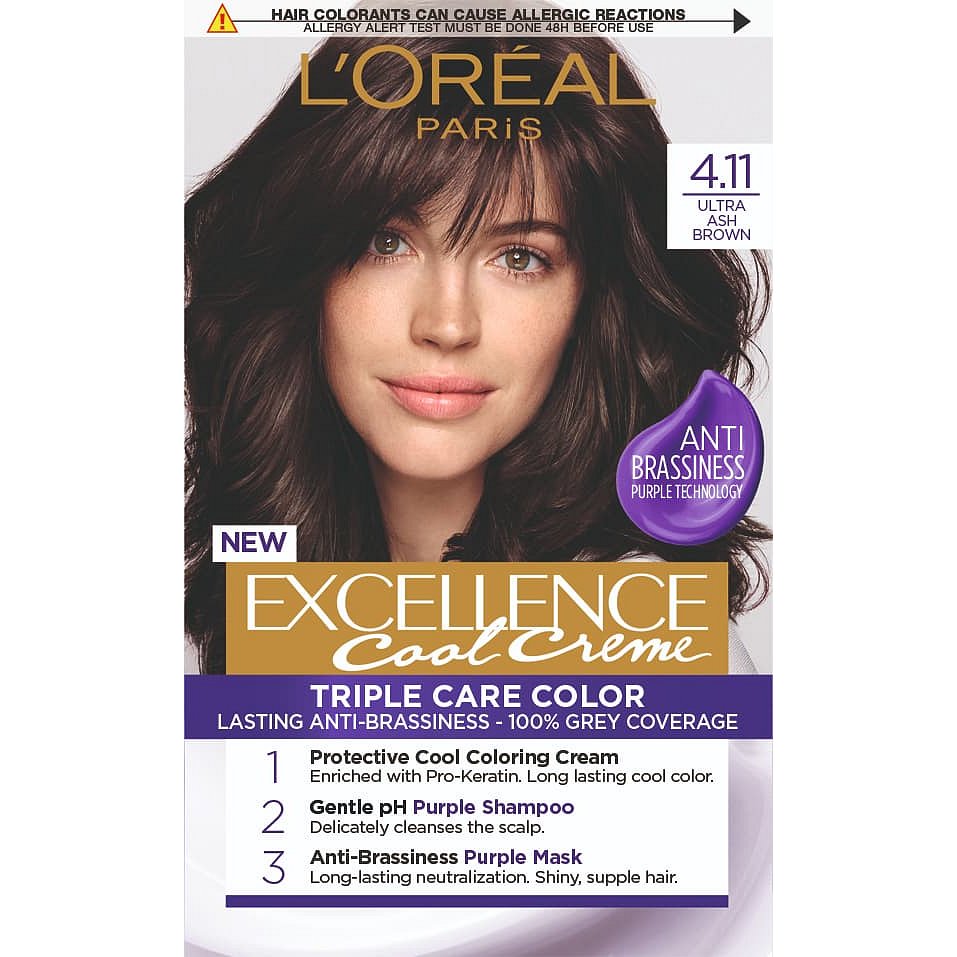 L'Oréal Paris Excellence Cool Creme 4.11 Ultra popelavá hnědá Permanentní barva 1ks