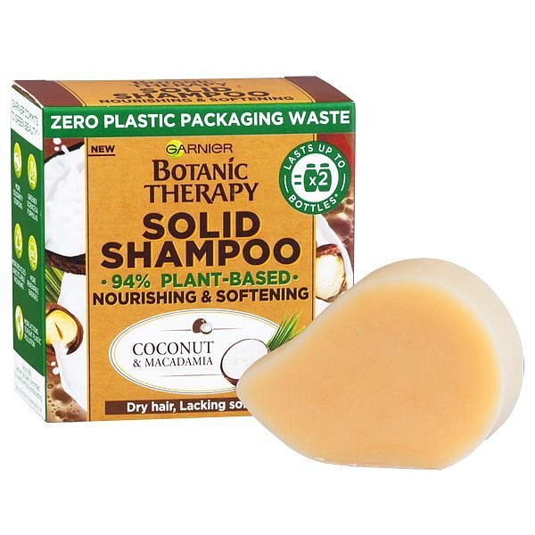 Vyživující a zjemňující tuhý šampon pro suché vlasy Botanic Therapy (Coconut & Macadamia Solid Shampoo) 60 g