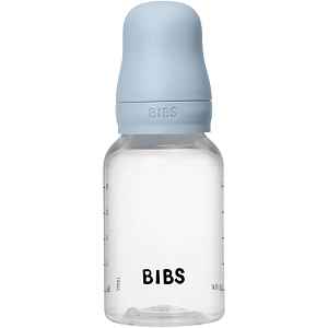 BIBS Anti-Colic Baby Bottle Silicone antikoliková láhev se silikonovým dudlíkem Baby Blue 1 ks