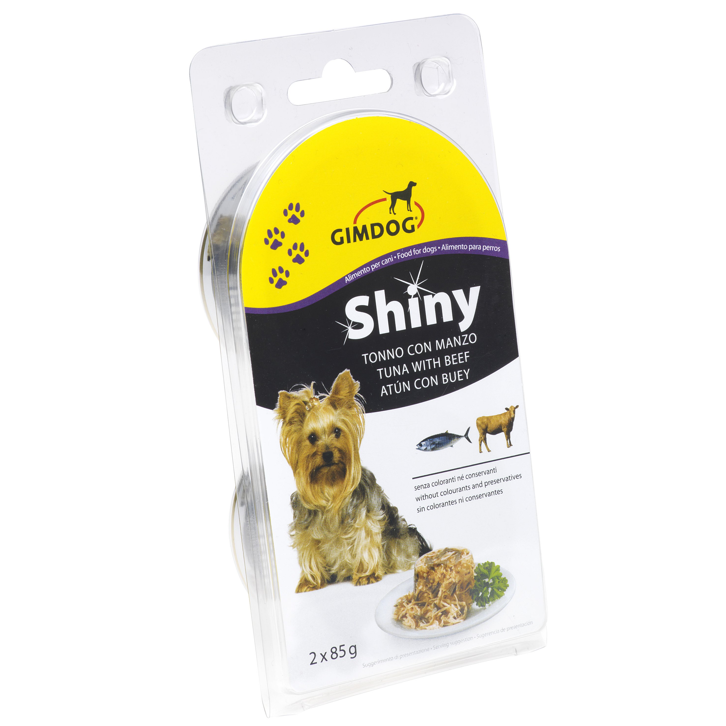 ShinyDog konzerva tuňák+hovězí 2x85g