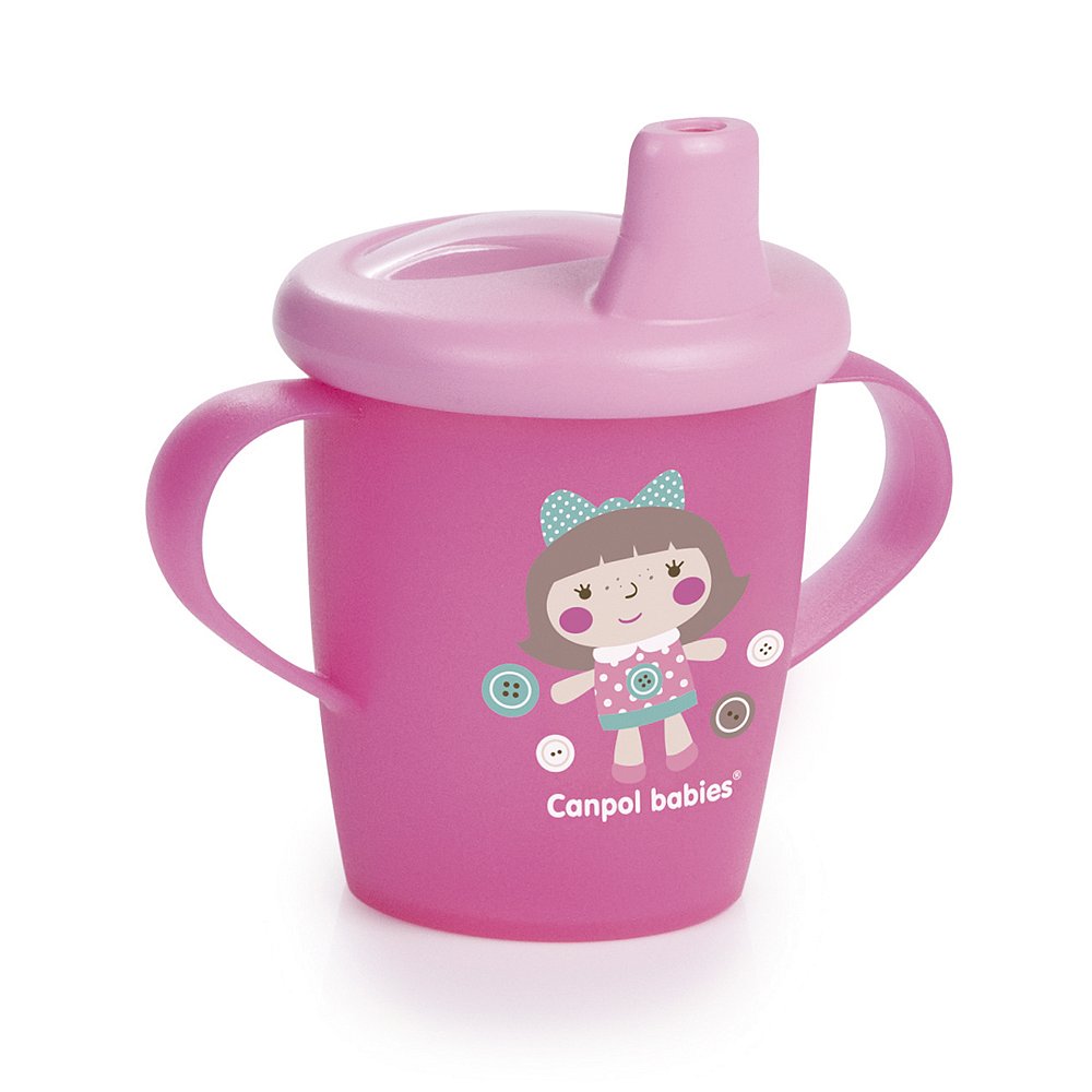 CANPOL BABIES Nevylévací hrníček TOYS 250 ml růžový