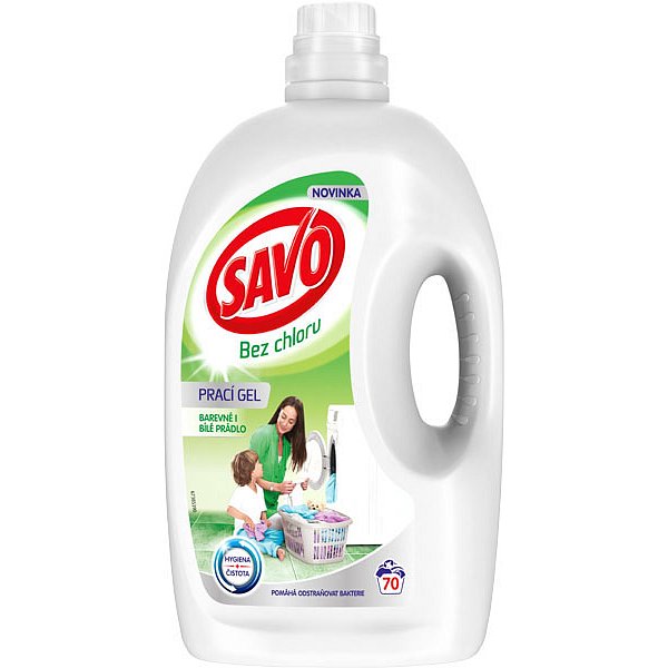 SAVO Bez chlóru Universal prací gel na bílé a barevné prádlo 70 praní
