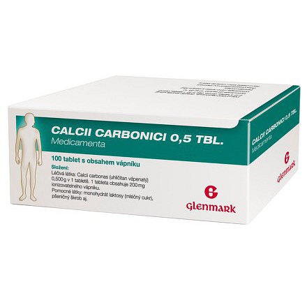 Calcii Carbonici 0.5 tablety mvm perorální tablety neobalená forma přípravku 100 x 0.5 g
