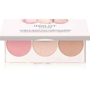 Inglot Face Palette rozjasňovač, bronzer a tvářenka odstín Good Mood 7.2 g