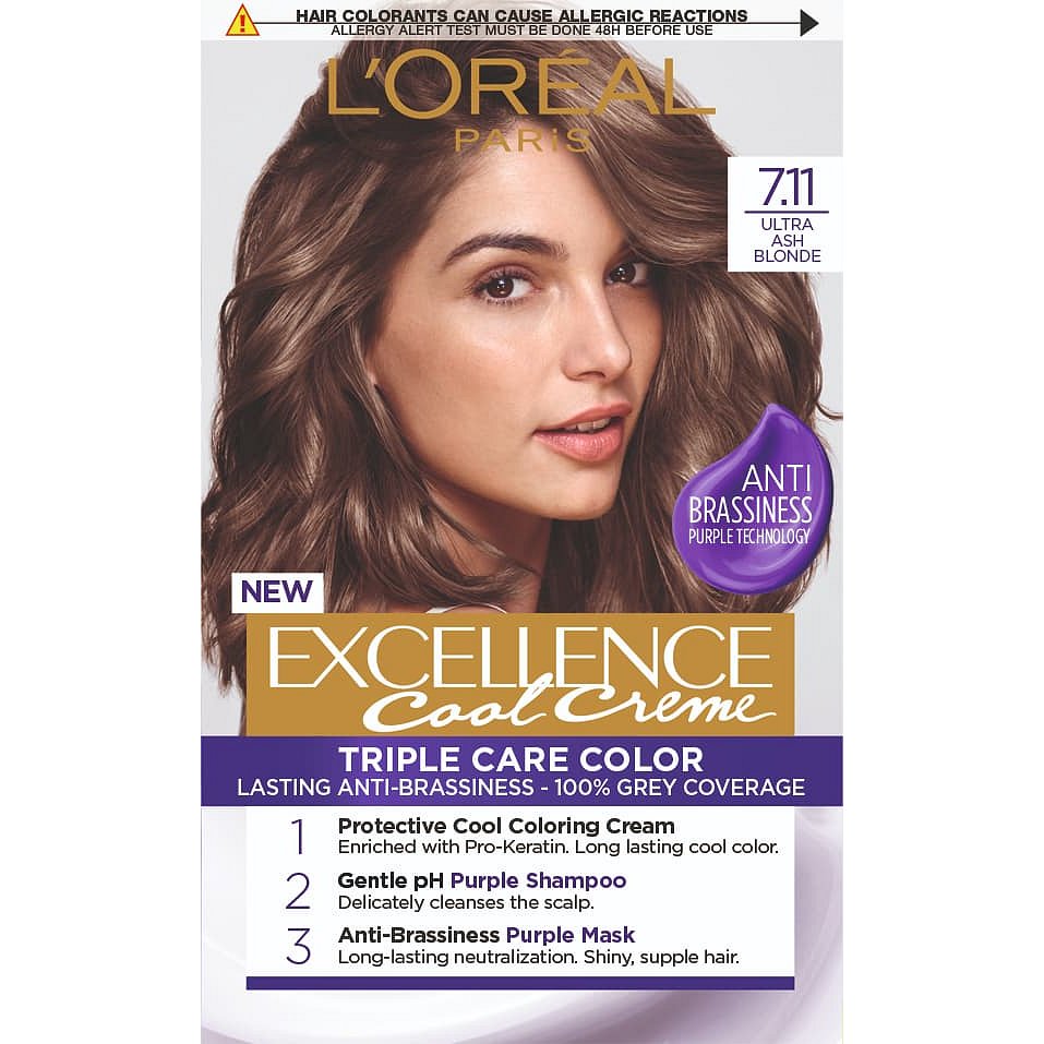 L'Oréal Paris Excellence Cool Creme 7.11 Ultra popelavá blond Permanentní barva 1ks