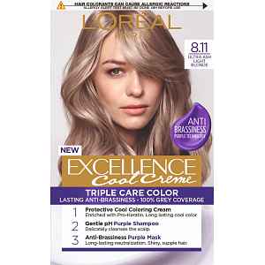 L'Oréal Paris Excellence Cool Creme 8.11 Ultra popelavá světlá blond Permanentní barva 1ks