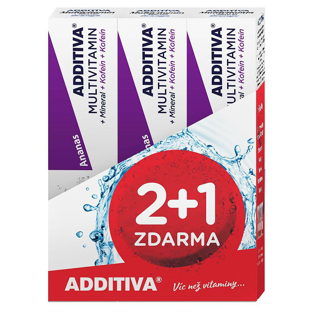 ADDITIVA sada multivitamin 2+1 ananas šumivé tablety 3 x 20ks