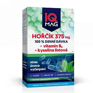 Iq Mag 375mg Hořčíku+vit.b6+kysel.listová Cps.60