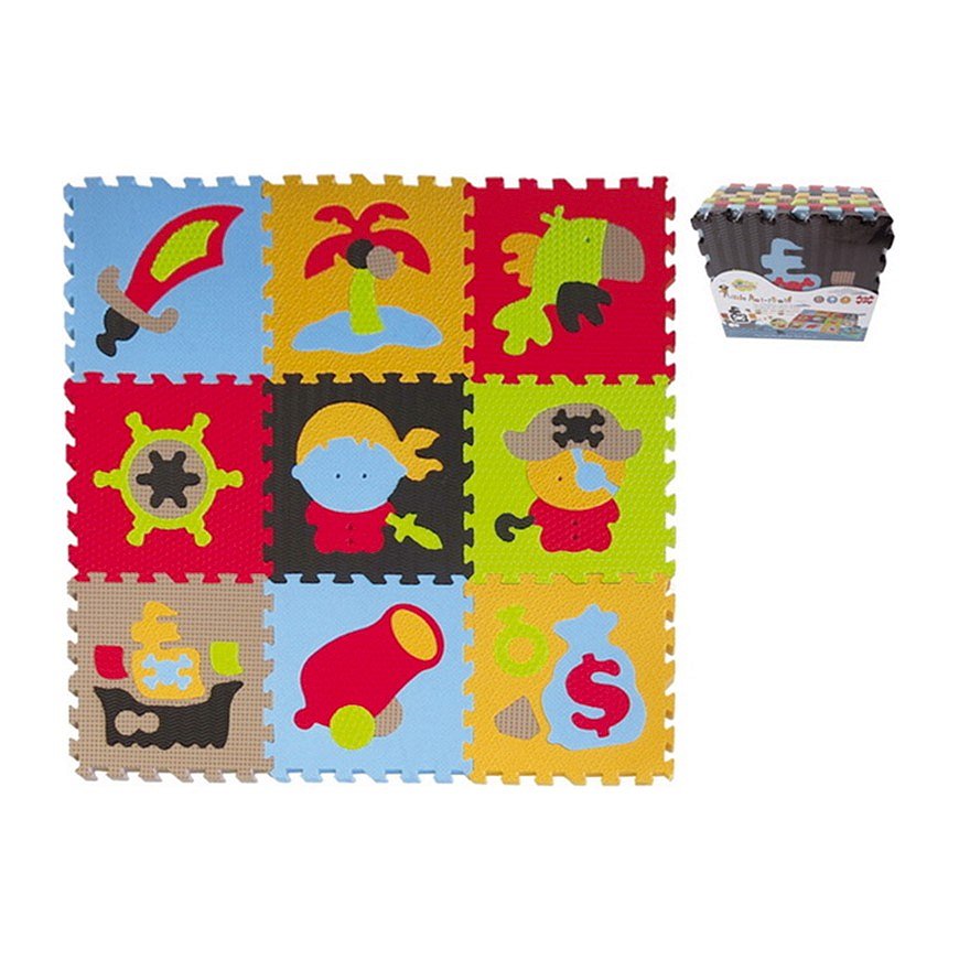 SMT CREATOYS Pěnové puzzle pirát 9 ks 32x32x1 cm