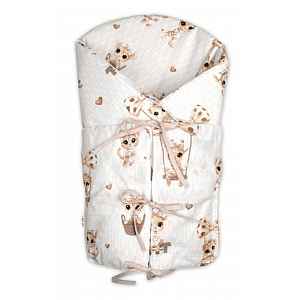 Baby Nellys Klasická retro zavinovačka šněrovací s výplní - Žirafka béžová