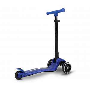 Milly Mally Dětská koloběžka SPARKY LED tříkolová – svítící kolečka, nastavitelná, modrá