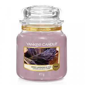 Yankee Candle Dried Lavender & Oak vonná svíčka Classic střední 411 g
