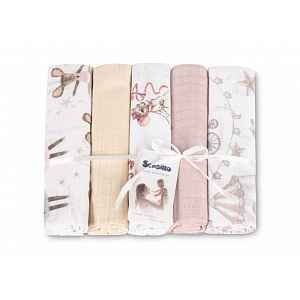 SENSILLO Tetra pleny Basic 70×80 cm Mouse pink - sada 5 ks, 100% bavlna
