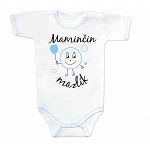 Body krátký rukáv s vtipným textem, Maminčin mazlík, vel. 56