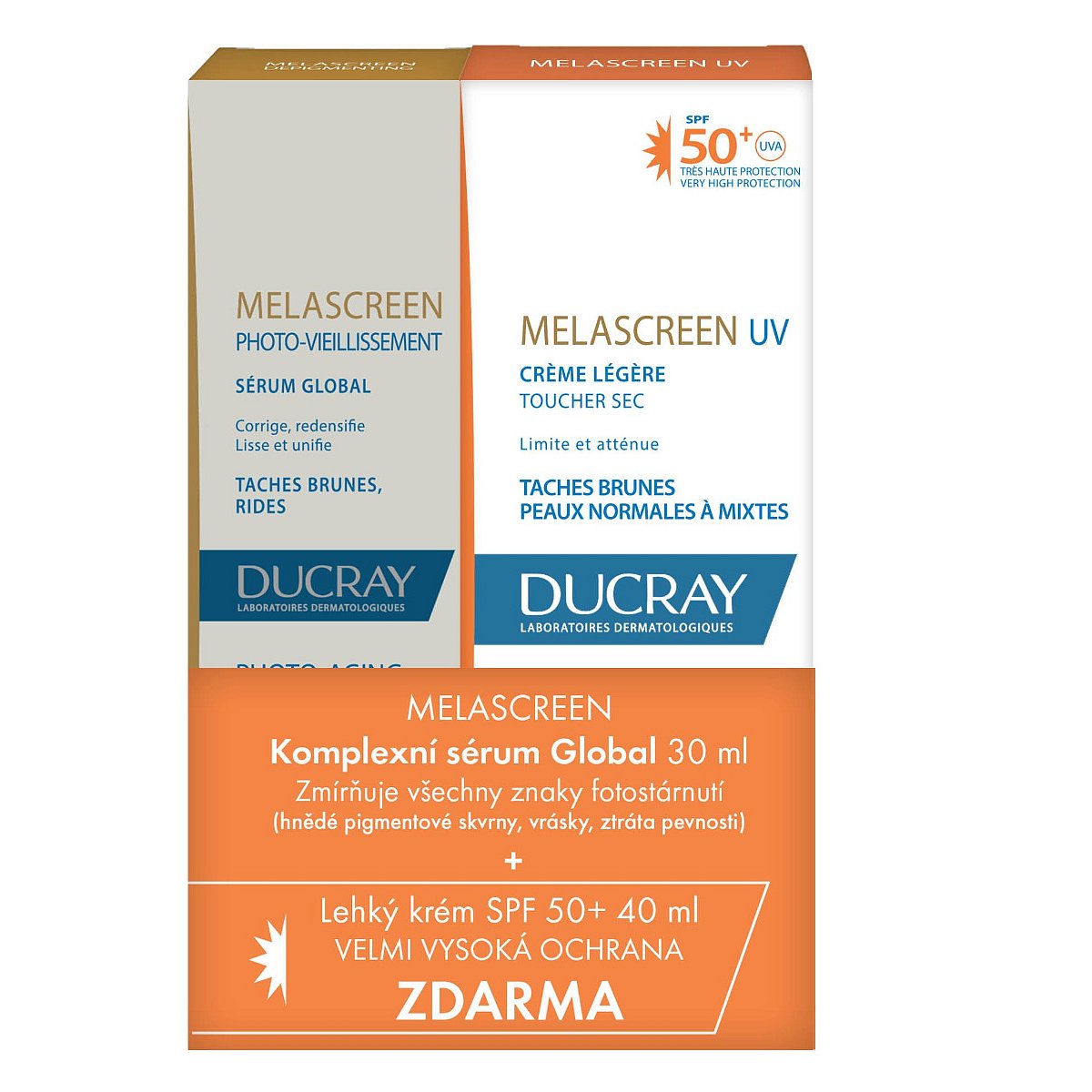 Ducray Melascreen Sérum 30 ml + Lehký krém SPF50+ 40 ml