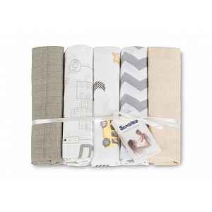 SENSILLO Tetra pleny Basic 70×80 cm Cars beige - sada 5 ks, 100% bavlna