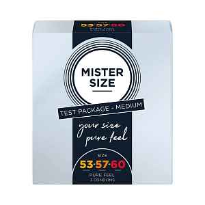 Shunga Pure Feel - Testovací balení Střední - Kondomy 53, 57, 60 mm - 3 kusy