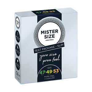 Shunga Pure Feel - Testovací balíček Slim - Kondomy 47, 49, 53 mm - 3 kusy