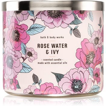 Bath & Body Works Rose Water & Ivy vonná svíčka 411 g