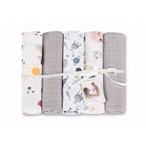 SENSILLO Tetra pleny Basic 70×80 cm Cosmos grey - sada 5 ks, 100% bavlna