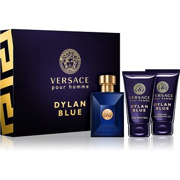 Versace Dylan Blue Pour Homme dárková sada II.  toaletní voda 50 ml + sprchový gel 50 ml + balzám po holení 50 ml