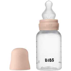 BIBS Anti-Colic Baby Bottle Silicone antikoliková láhev se silikonovým dudlíkem Blush 1 ks