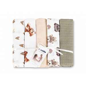 SENSILLO Tetra pleny Basic 70×80 cm Teddy Beige – sada 5 ks, 100% bavlna