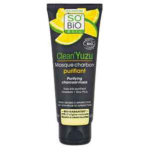 SO’BiO étic Clean Yuzu Maska pleťová čisticí s aktivním uhlím 75 ml