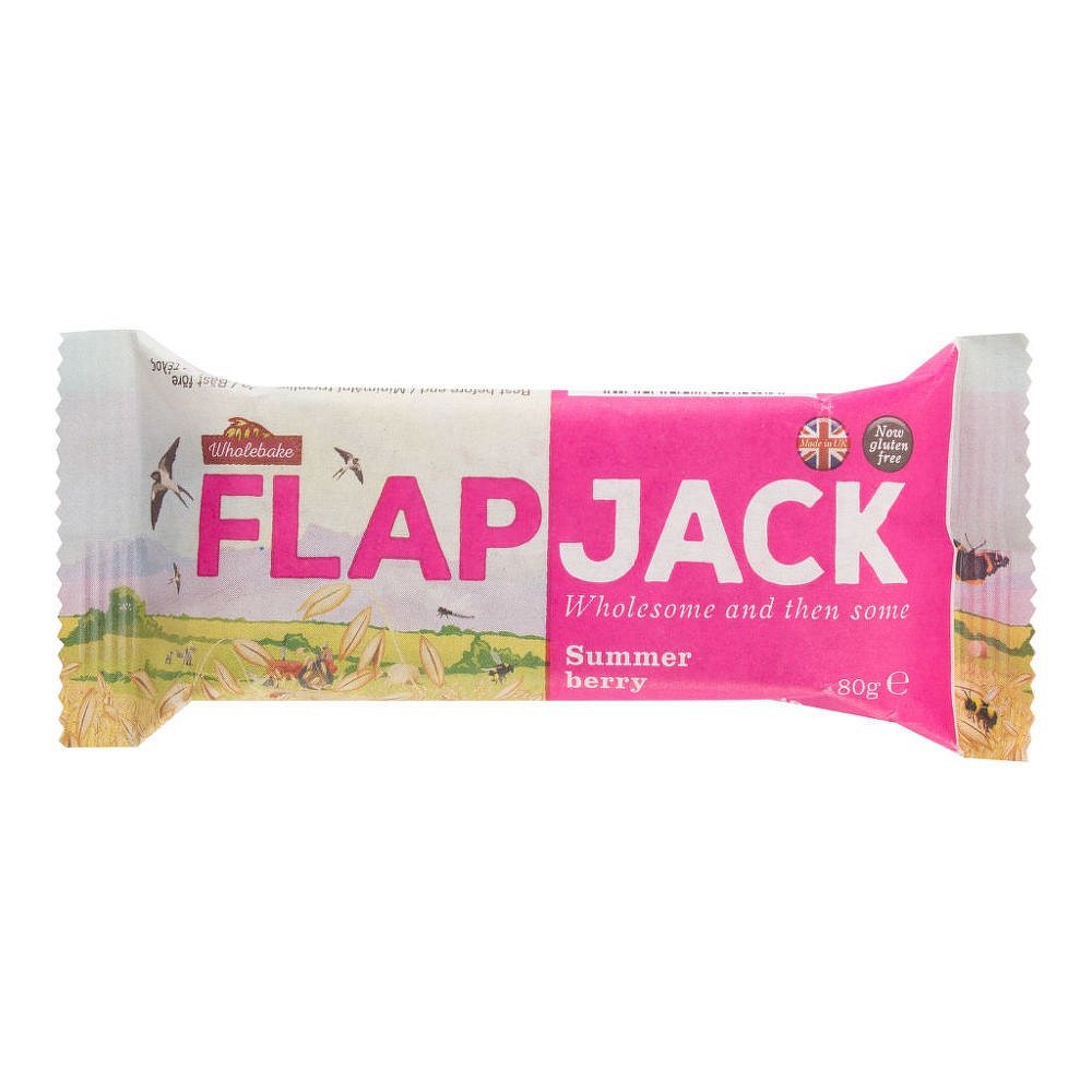 WHOLEBAKE Flapjack ovesný malina-jahoda bezlepkový 80 g