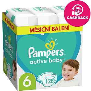 PAMPERS Active Baby 6 (13-18 kg) 128 ks Extra Large - jednorázové pleny