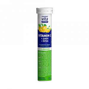 Maxivita Vitamin C + zinek + šípek 20 šumivých tablet