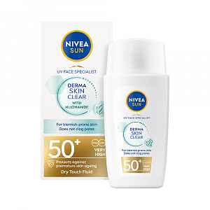 Nivea SUN Derma Skin Clear OF50+ lehký pleťový krém na opalování 40 ml