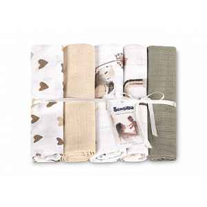SENSILLO Tetra pleny Basic 70×80 cm Mouse beige - sada 5 ks, 100% bavlna