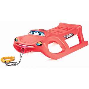 TULIMI Sáňky plastové CAR SMILE, 91,3x29,1x44,9, nosnost 50kg, červené