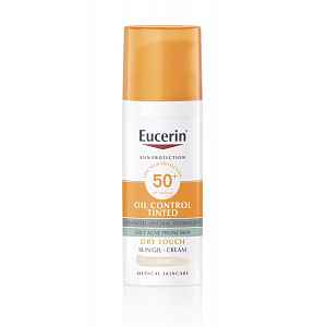 Eucerin Oil Control Ochranný krémový gel na opalování na obličej SPF 50+ světlý 50 ml