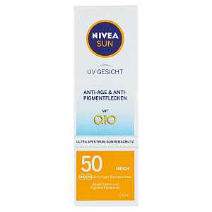 Nivea Protivráskový krém na opalování SPF 50 (UV Face Q10 Anti-Age & Anti-Pigments)  50 ml